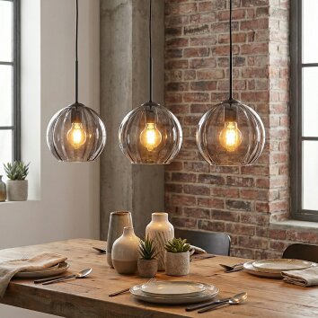 Koyoto Hanglamp, Hanglamp Rookkleurig, 3-lichts