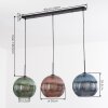 Koyoto Hanglamp, Kogellampje, Hanglamp 30 cm Blauw, Groen, Koperkleurig, 3-lichts