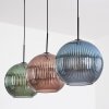 Koyoto Hanglamp, Kogellampje, Hanglamp 30 cm Blauw, Groen, Koperkleurig, 3-lichts