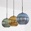 Koyoto Hanglamp, Kogellampje, Hanglamp 30 cm Blauw, Goud, Groen, 3-lichts
