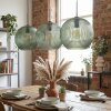 Koyoto Hanglamp, Kogellampje, Hanglamp 30 cm Groen, 3-lichts