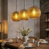 Koyoto Hanglamp, Kogellampje, Hanglamp 30 cm Goud, 3-lichts