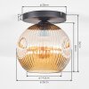 Ripoll Plafondlamp, Kogellampje Amber, 1-licht