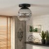 Ripoll Plafondlamp, Kogellampje Chroom, Duidelijk, Rookkleurig, 1-licht