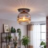 Ripoll Plafondlamp, Kogellampje Chroom, Duidelijk, Rookkleurig, 1-licht