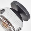 Ripoll Plafondlamp, Kogellampje Chroom, Duidelijk, Rookkleurig, 1-licht