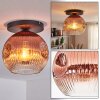 Ripoll Plafondlamp, Kogellampje Duidelijk, Koperkleurig, 1-licht