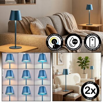 Salgadinho Buiten tafellamp, Tafellamp LED Blauw, 1-licht