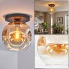 Ripoll Plafondlamp, Kogellampje Amber, Duidelijk, 1-licht