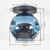 Ripoll Plafondlamp, Kogellampje Blauw, 1-licht