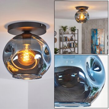 Ripoll Plafondlamp, Kogellampje Blauw, 1-licht