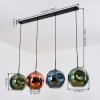 Ripoll Hanglamp, Kogellampje, Hanglamp Blauw, Groen, Koperkleurig, 4-lichts