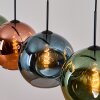 Ripoll Hanglamp, Kogellampje, Hanglamp Blauw, Groen, Koperkleurig, 4-lichts