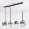 Ripoll Hanglamp, Kogellampje, Hanglamp Duidelijk, Rookkleurig, 4-lichts