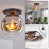 Ripoll Plafondlamp, Kogellampje Chroom, Duidelijk, Rookkleurig, 1-licht
