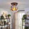 Ripoll Plafondlamp, Kogellampje Chroom, Duidelijk, Rookkleurig, 1-licht