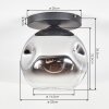 Ripoll Plafondlamp, Kogellampje Chroom, Duidelijk, Rookkleurig, 1-licht