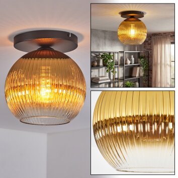 Koyoto Plafondlamp, Kogellampje 26 cm Goud, Duidelijk, 1-licht