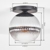 Koyoto Plafondlamp, Kogellampje 26 cm Duidelijk, Rookkleurig, 1-licht