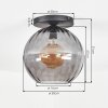 Koyoto Plafondlamp, Kogellampje 30 cm Rookkleurig, 1-licht