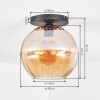 Koyoto Plafondlamp, Kogellampje 30 cm Amber, 1-licht