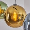 Koyoto Hanglamp, Kogellampje, Hanglamp 30 cm Blauw, Goud, Groen, 3-lichts