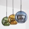 Koyoto Hanglamp, Kogellampje, Hanglamp 30 cm Blauw, Goud, Groen, 3-lichts