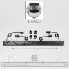 Ripoll Hanglamp, Kogellampje, Hanglamp Chroom, Rookkleurig, 4-lichts