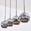 Ripoll Hanglamp, Kogellampje, Hanglamp Chroom, Rookkleurig, 4-lichts