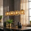 Ripoll Hanglamp, Kogellampje, Hanglamp Goud, Duidelijk, 4-lichts