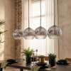 Ripoll Hanglamp, Kogellampje, Hanglamp Chroom, Duidelijk, Rookkleurig, 4-lichts