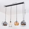 Ripoll Hanglamp, Kogellampje, Hanglamp Amber, Duidelijk, Rookkleurig, 4-lichts