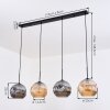 Ripoll Hanglamp, Kogellampje, Hanglamp Amber, Rookkleurig, 4-lichts