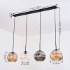 Ripoll Hanglamp, Kogellampje, Hanglamp Amber, Duidelijk, Rookkleurig, 4-lichts