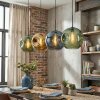 Ripoll Hanglamp, Kogellampje, Hanglamp Blauw, Goud, Groen, 4-lichts