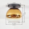 Koyoto Plafondlamp, Kogellampje 25 cm Goud, Duidelijk, 1-licht