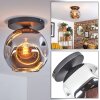 Ripoll Plafondlamp, Kogellampje Chroom, Rookkleurig, 1-licht