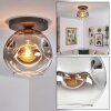 Ripoll Plafondlamp, Kogellampje Duidelijk, Rookkleurig, 1-licht