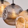 Ripoll Hanglamp, Kogellampje, Hanglamp Amber, Rookkleurig, 3-lichts