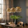 Ripoll Hanglamp, Kogellampje, Hanglamp Goud, Duidelijk, 3-lichts