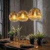 Ripoll Hanglamp, Kogellampje, Hanglamp Goud, Duidelijk, 3-lichts
