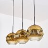 Ripoll Hanglamp, Kogellampje, Hanglamp Goud, Duidelijk, 3-lichts