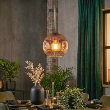 Ripoll Hanglamp, Hanglamp Duidelijk, Koperkleurig, 1-licht