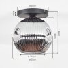 Ripoll Plafondlamp, Kogellampje Chroom, Duidelijk, Rookkleurig, 1-licht