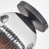 Ripoll Plafondlamp, Kogellampje Chroom, Duidelijk, Rookkleurig, 1-licht