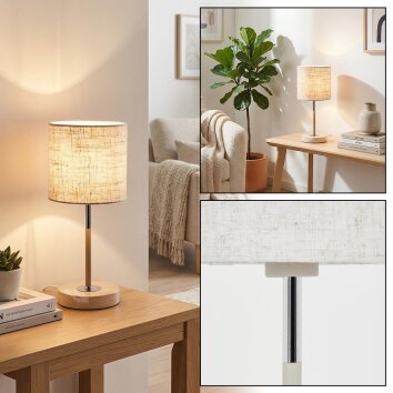 Ganik Tafellamp Chroom, Cream, Zandkleurig, 1-licht