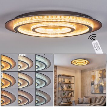 Lidor Plafondlamp LED Goud, Koperkleurig, Zwart, 1-licht, Afstandsbediening