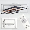 Kelar Plafondlamp LED houtlook, Zwart, 1-licht, Afstandsbediening