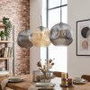 Ripoll Hanglamp, Kogellampje, Hanglamp Amber, Rookkleurig, 3-lichts