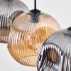 Ripoll Hanglamp, Kogellampje, Hanglamp Amber, Rookkleurig, 3-lichts
